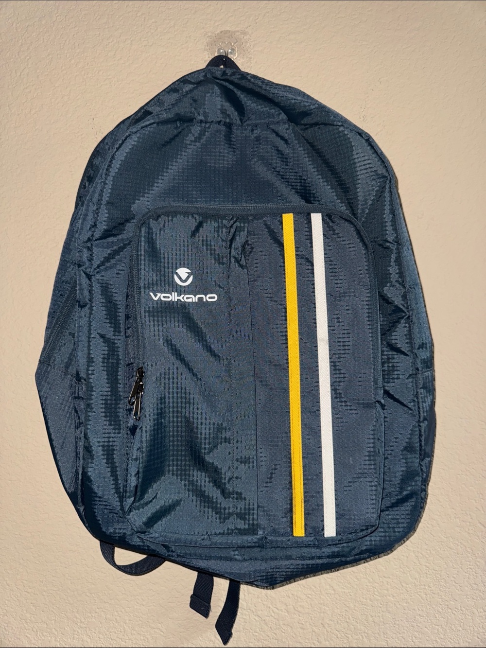 Volkano Track Series Backpack Featuring Vertical Yellow & White Accent Stripes